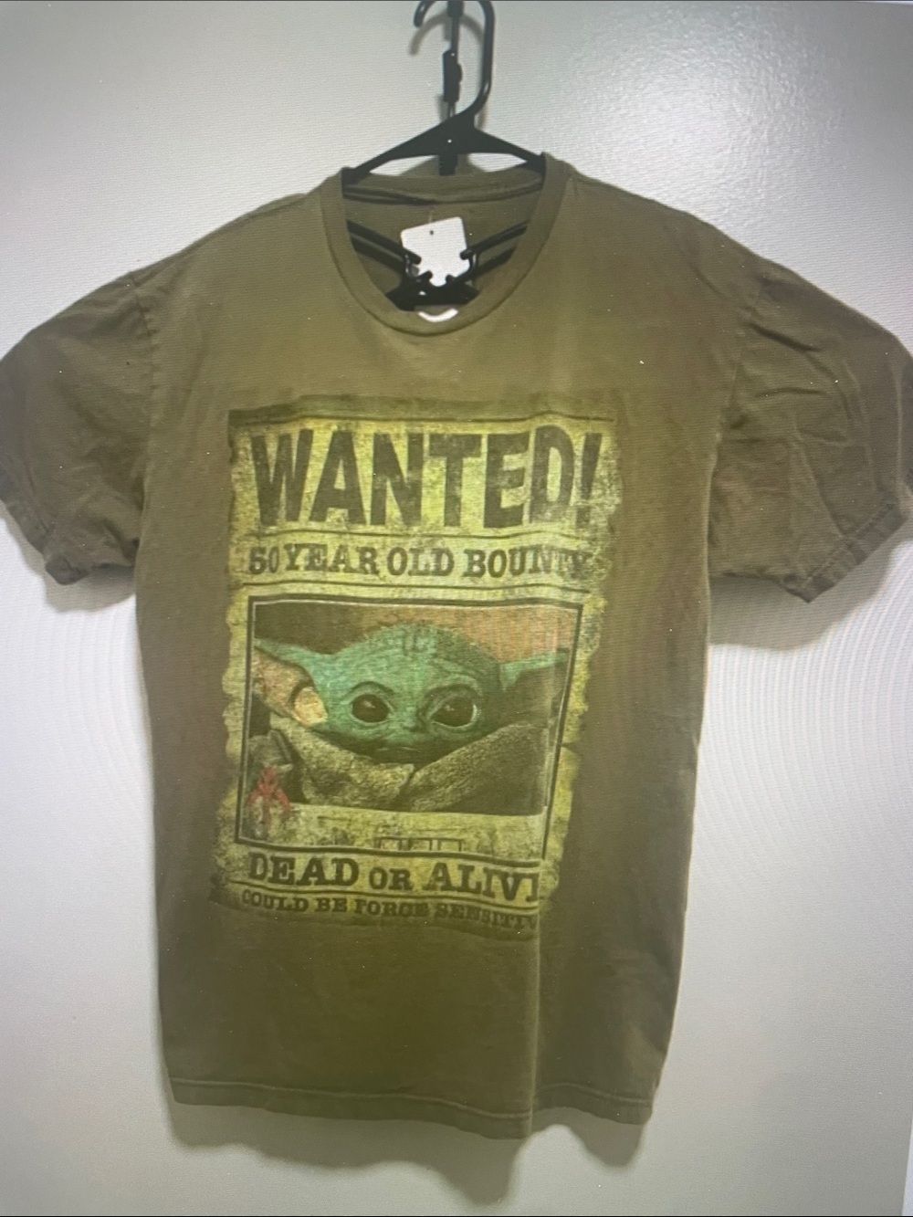 Kids Green 'Wanted' Grogu Graphic Tee
